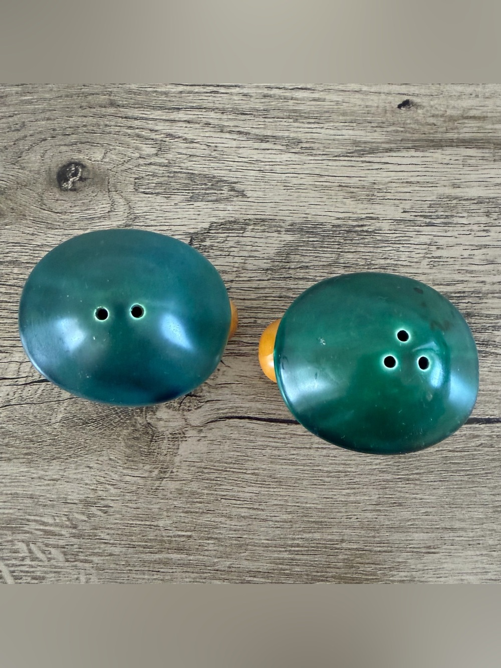 Vintage 70s Groovy Mushroom Salt & Pepper Shakers MCM Japan Mushroom Ware - Picture 4 of 10